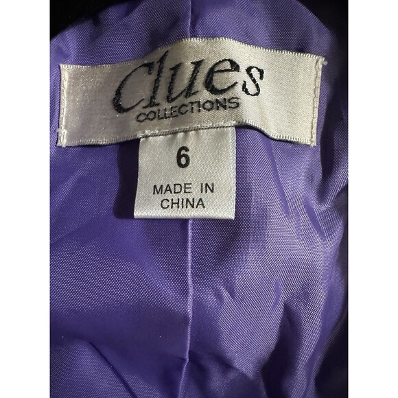 VTG Clues Collection Black Velvet Edwardian Victorian Ruffle Cropped Jacket Sz 6 - Picture 10 of 12